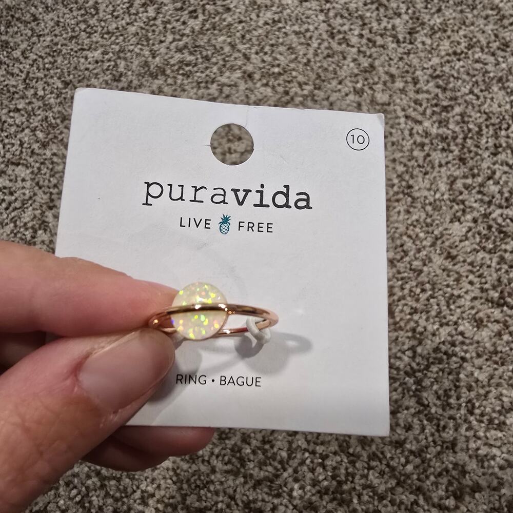 NEW Pura Vida Opal Saturn Ring Rose Gold | Size 10
